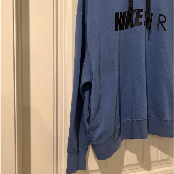 Nike Air hoodie Blue Cowl Neck Pullover Pocket Sweatshirt Spell Out size M - Picture 5 of 6